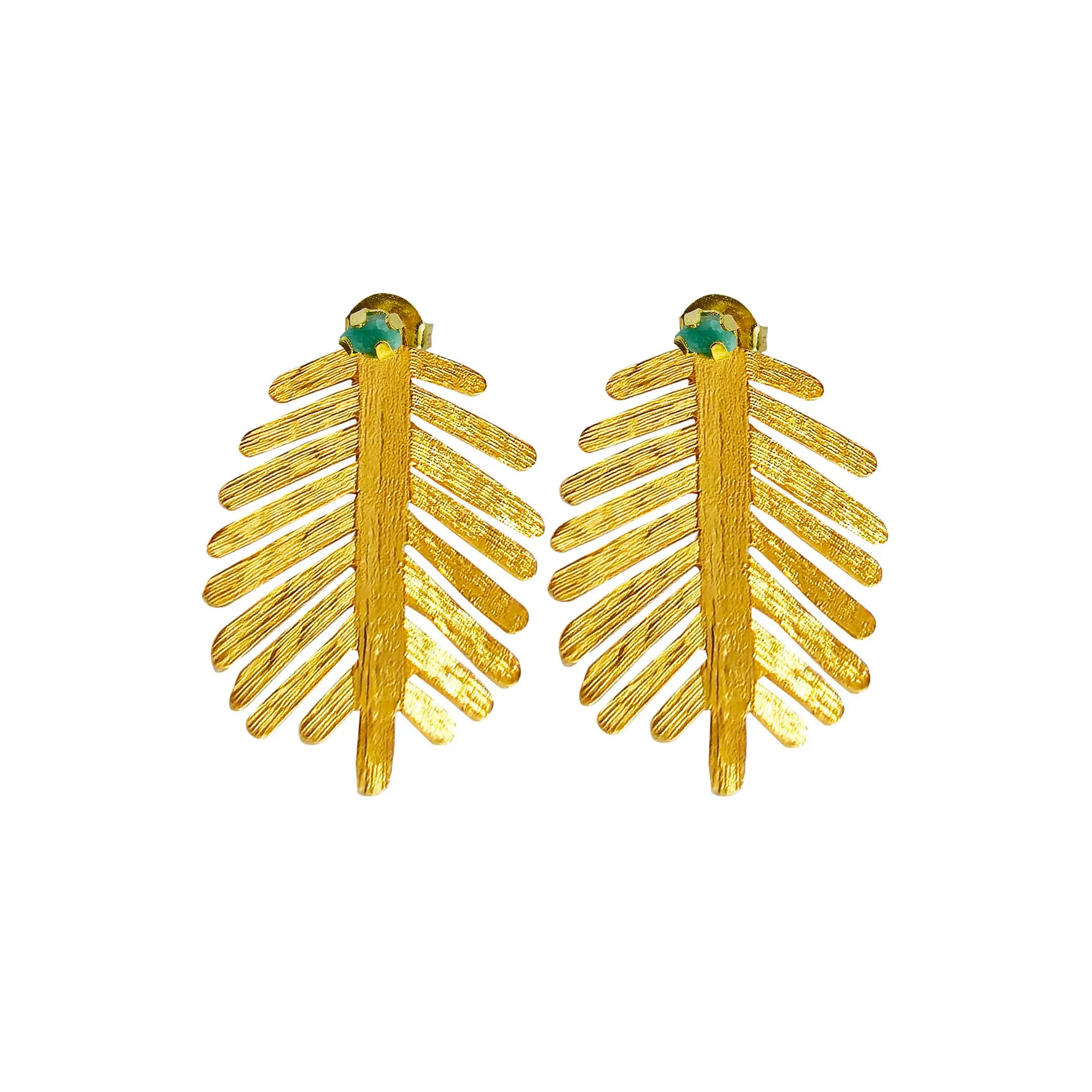 Arete 2 En 1 Hoja Palma – Versatilidad Dorada Con Espíritu Natural