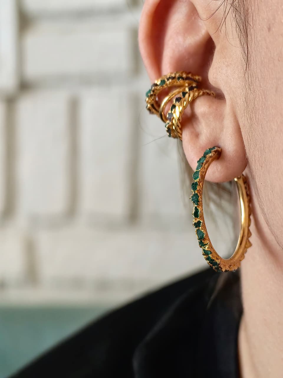 Candonga Clásica – Esmeralda En Bruto Con Baño De Oro 24K