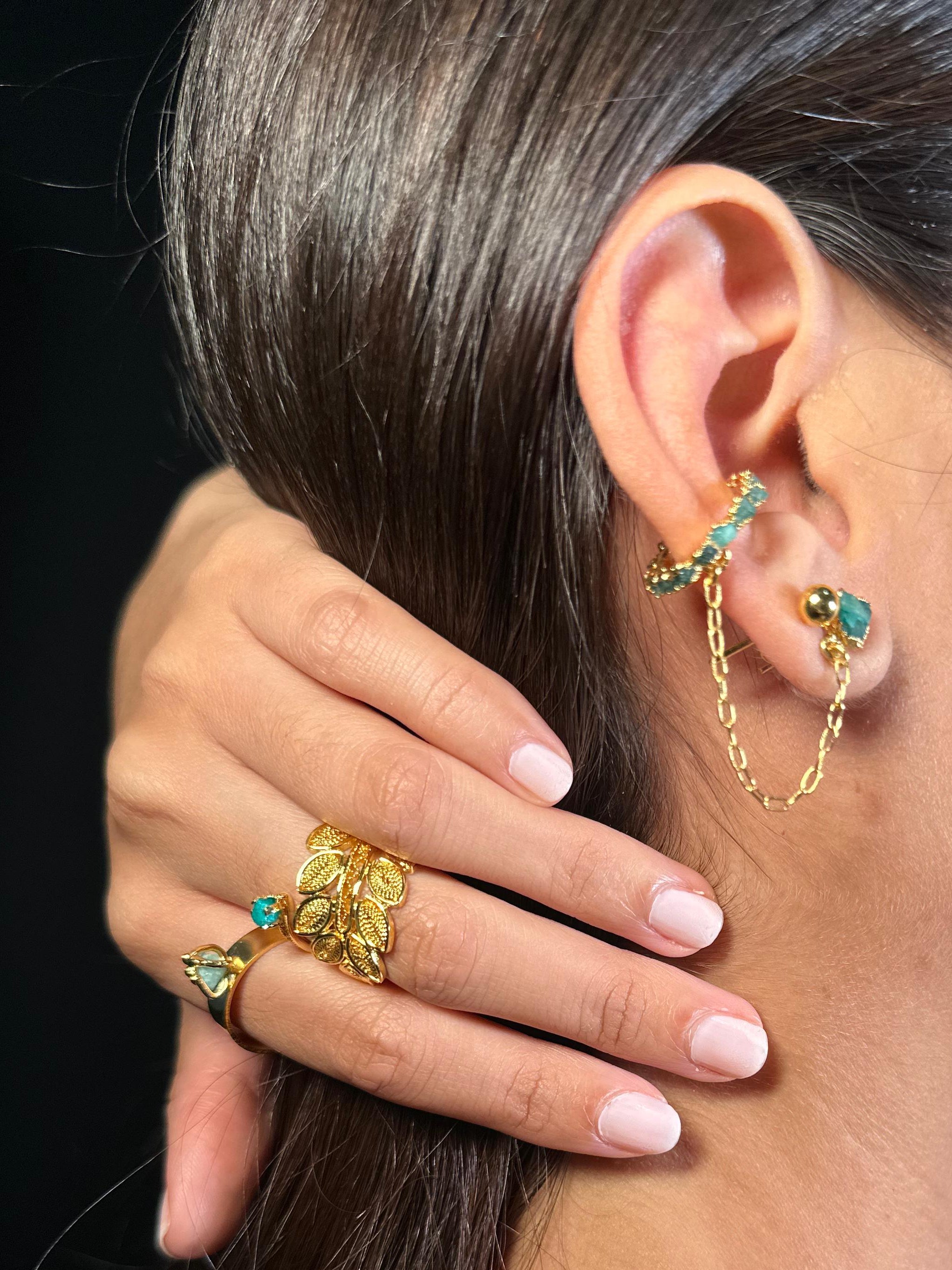 Topos + Earcuff “Vínculo Verde” – Colección Resplandor