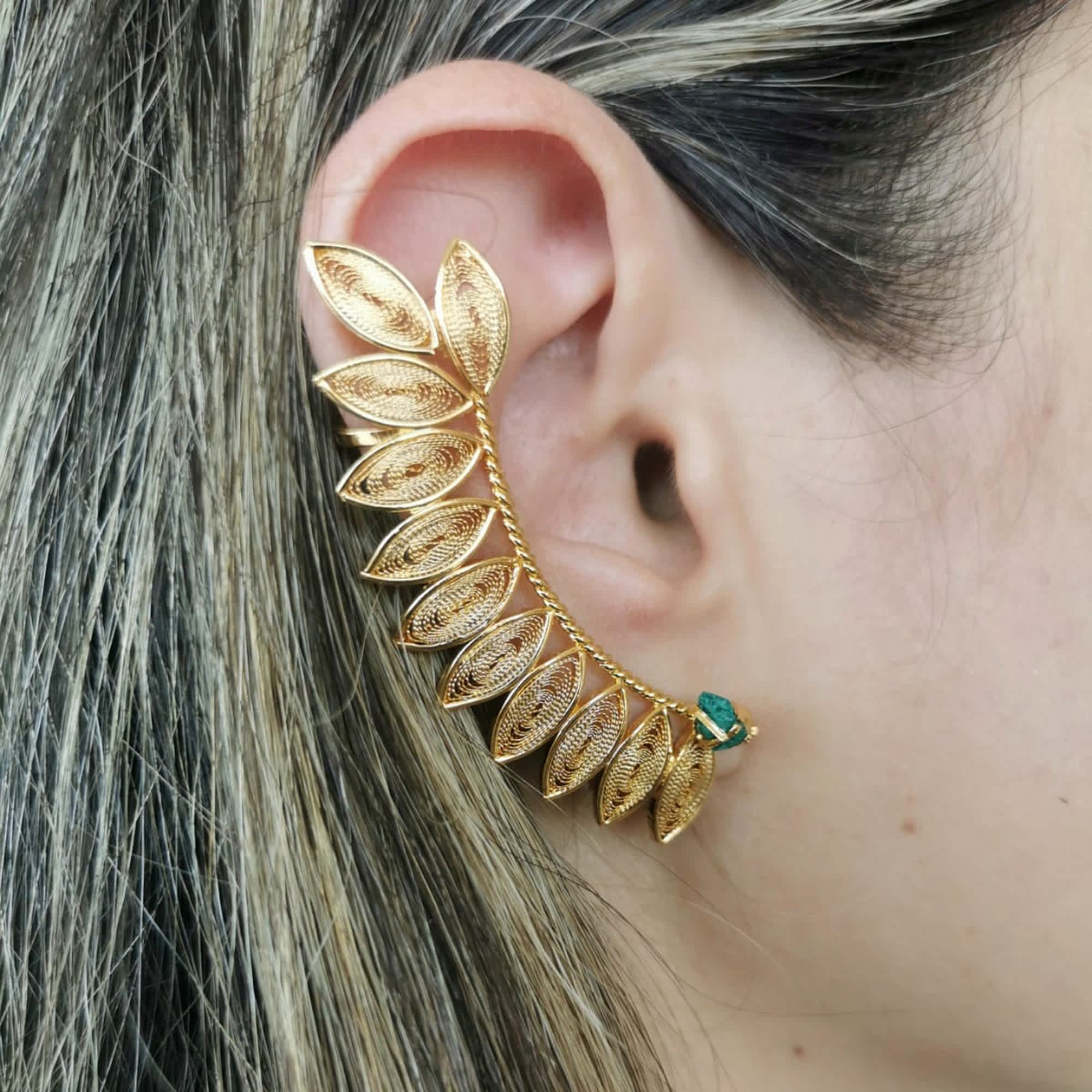 Artepinza Helecho Canela con Esmeralda en Bruto