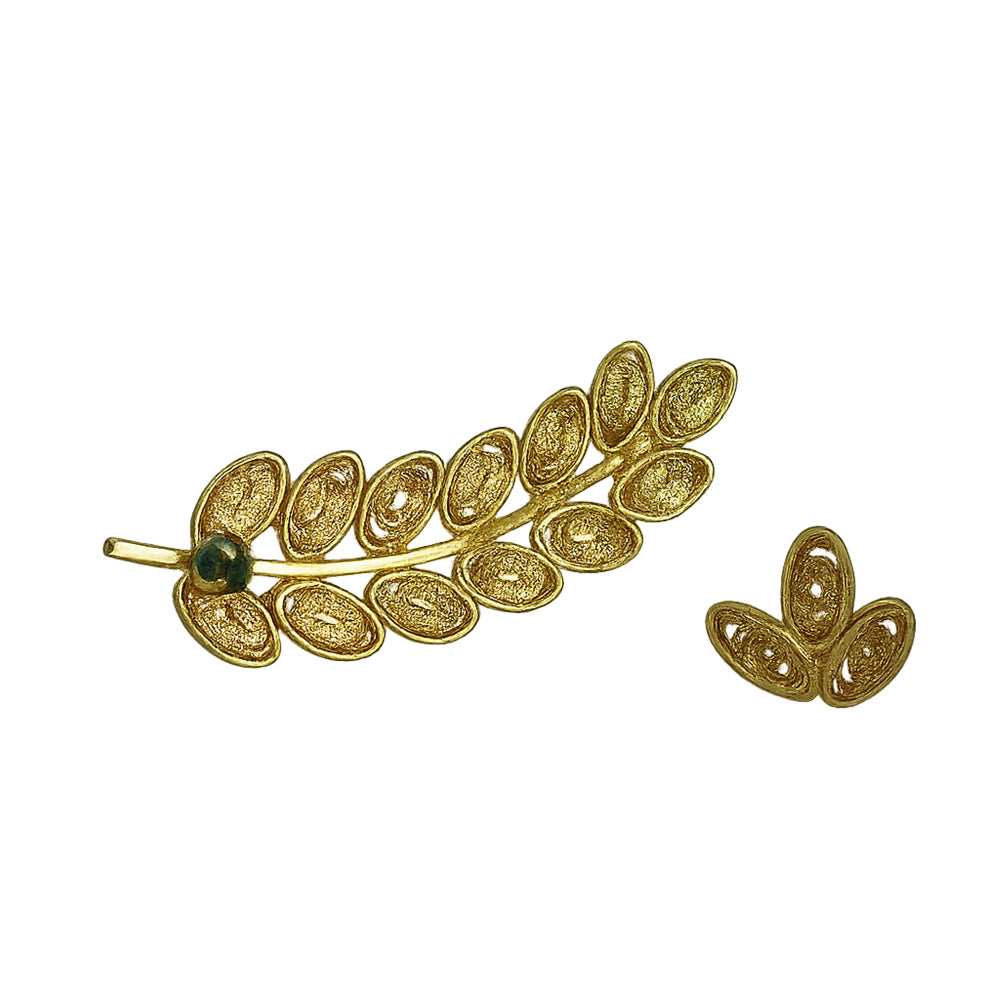 Artepinza Minihelecho con Esmeralda en Bruto – Joya de Filigrana