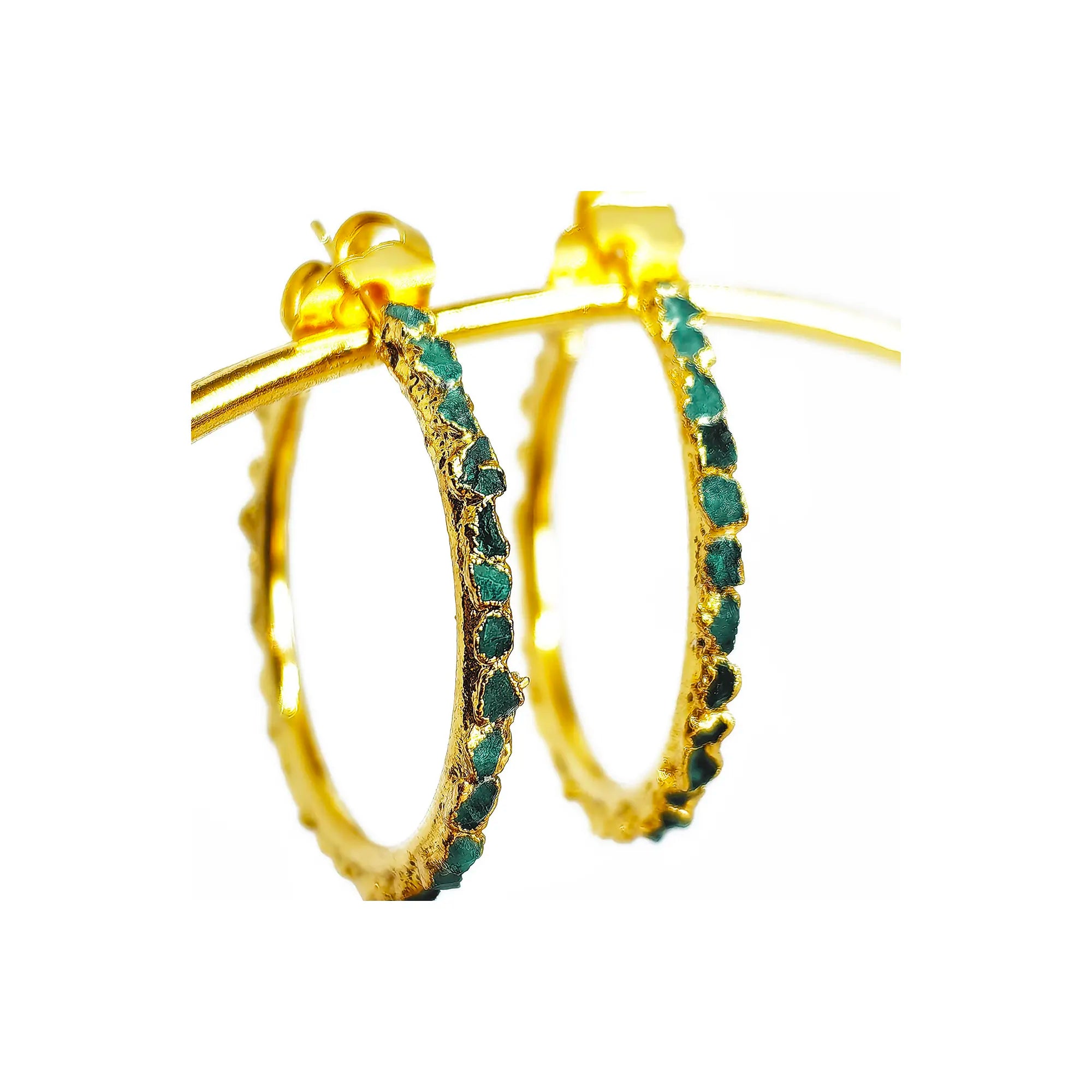 Candonga Clásica – Esmeralda En Bruto Con Baño De Oro 24K